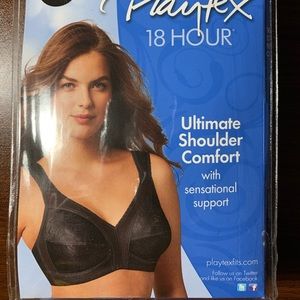 BLACK PLAYTEX 18 HOUR BRA (44DD)